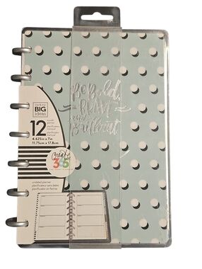Me & My Big Ideas Undated 12 Month Light Mint Polka Dot Planner